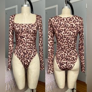 Womens Shein animal print bodysuit in size M